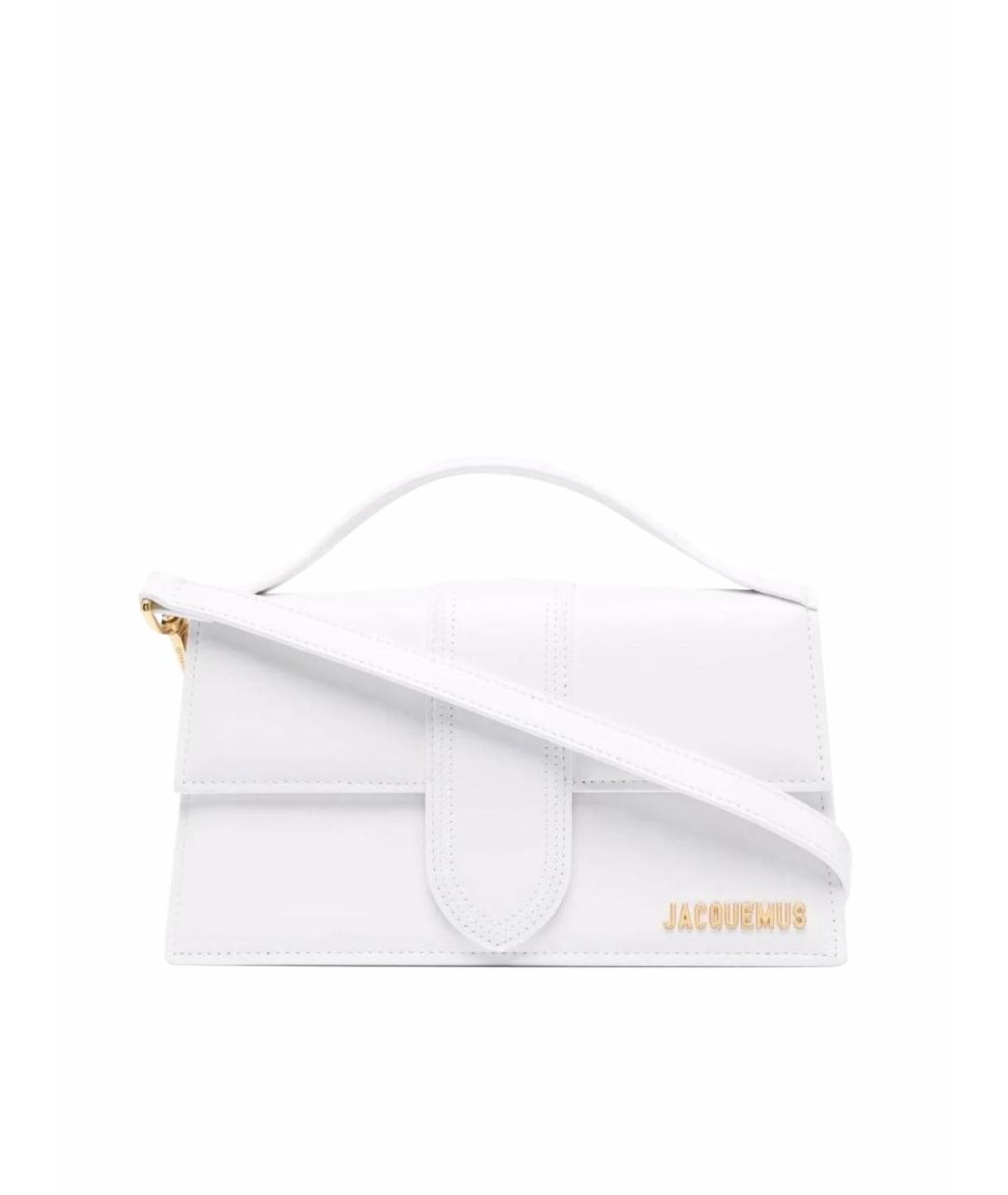 JACQUEMUS Белая кожаная сумка на плечо, фото 1