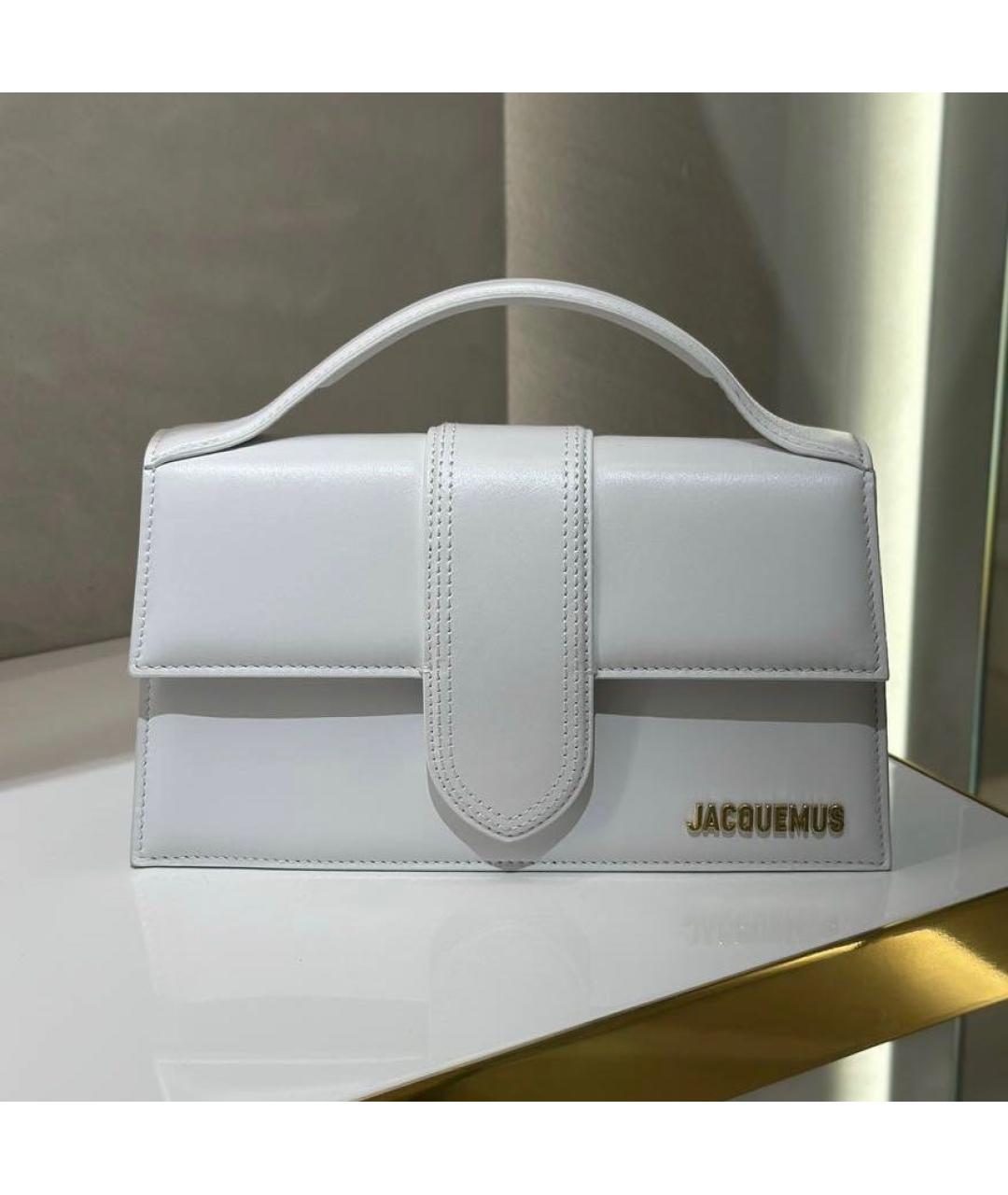 JACQUEMUS Белая кожаная сумка на плечо, фото 8