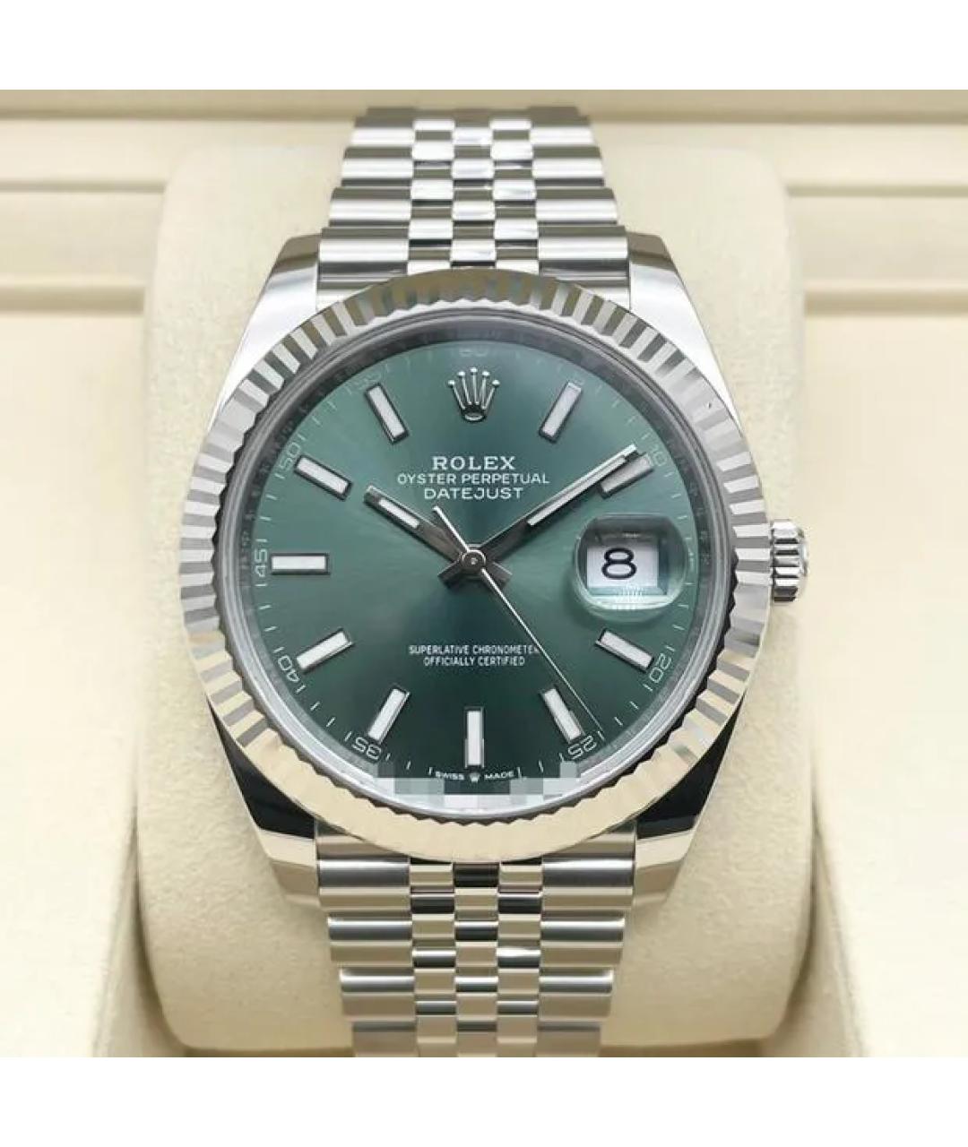 ROLEX Зеленые часы из белого золота, фото 6