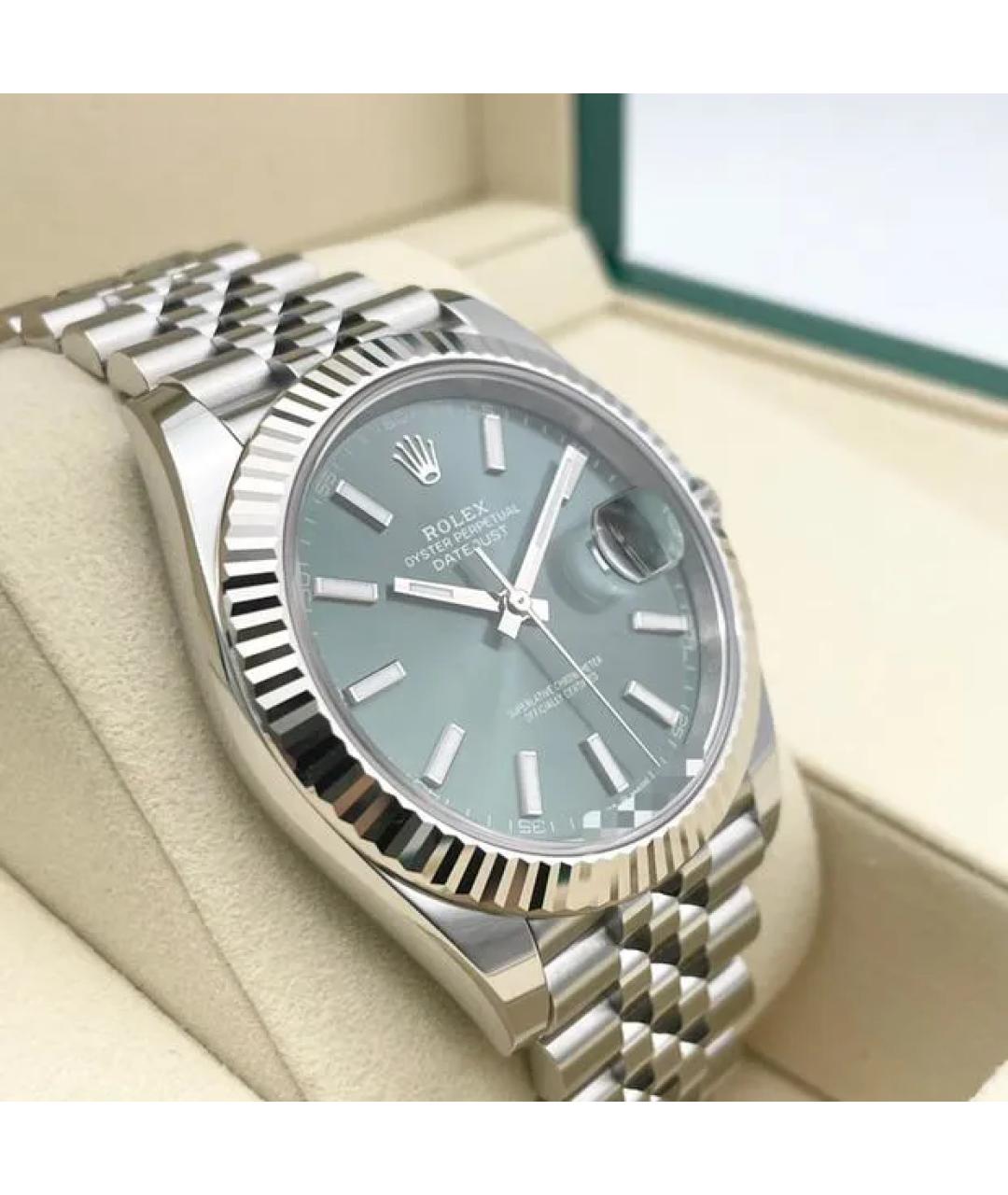 ROLEX Зеленые часы из белого золота, фото 2