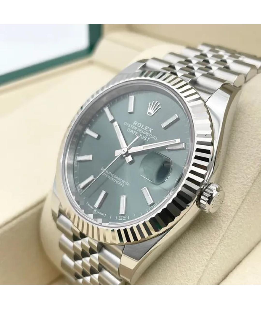 ROLEX Зеленые часы из белого золота, фото 3