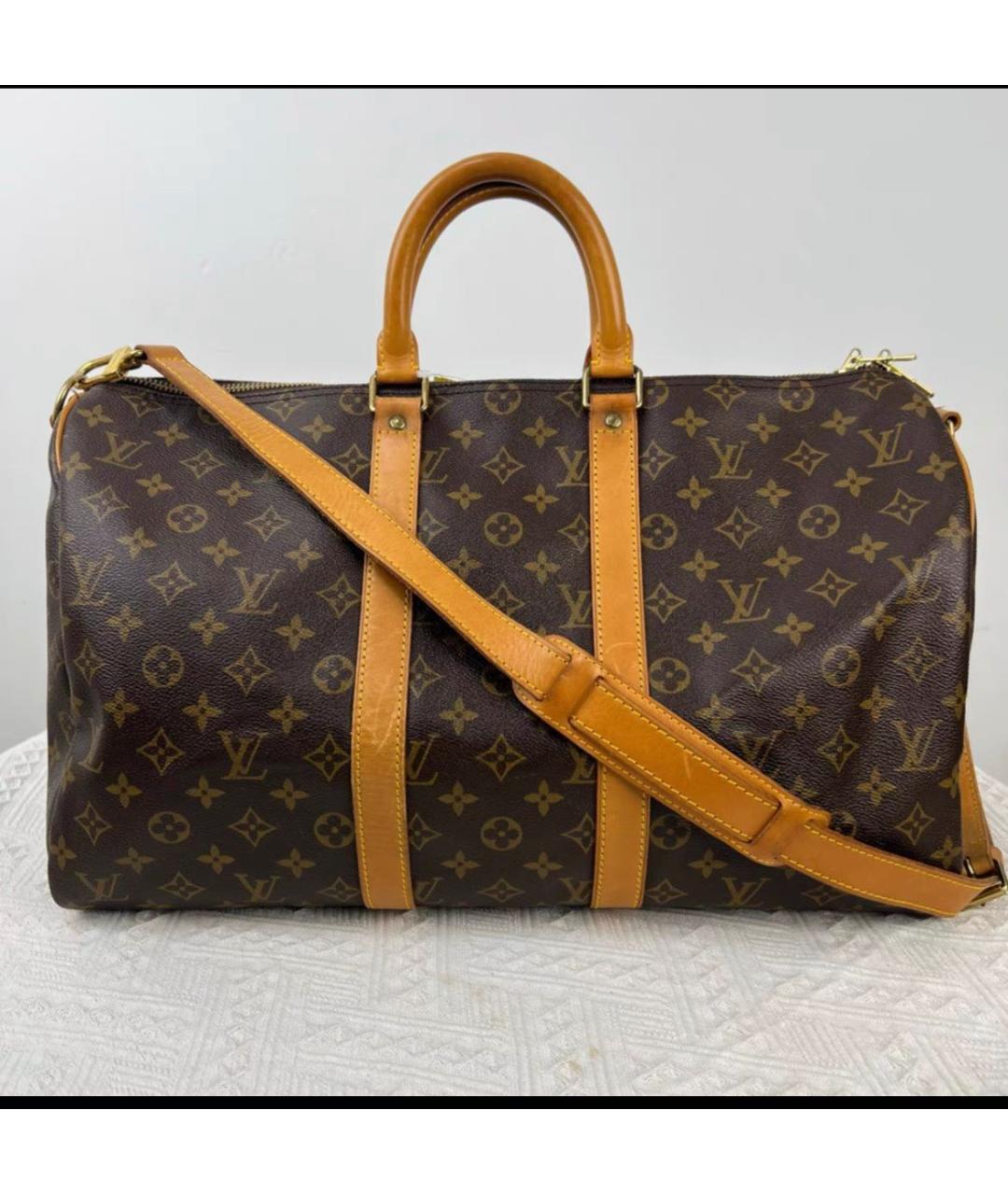 LOUIS VUITTON Коричневая дорожная/спортивная сумка, фото 5