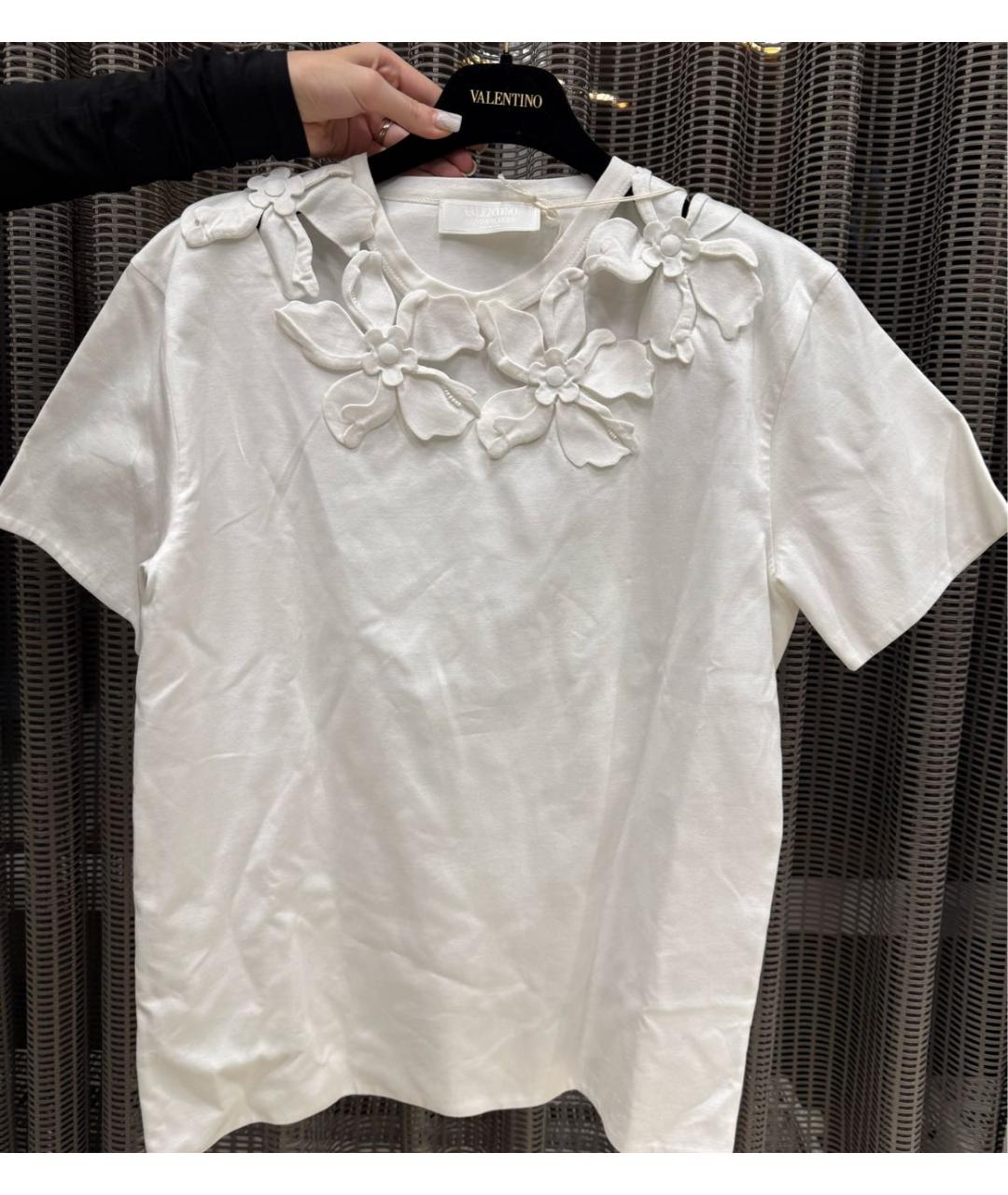 VALENTINO Белая хлопковая футболка, фото 9