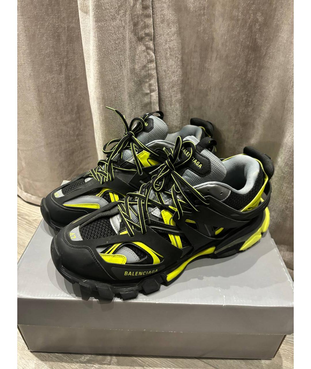BALENCIAGA Черные кожаные низкие кроссовки / кеды, фото 3