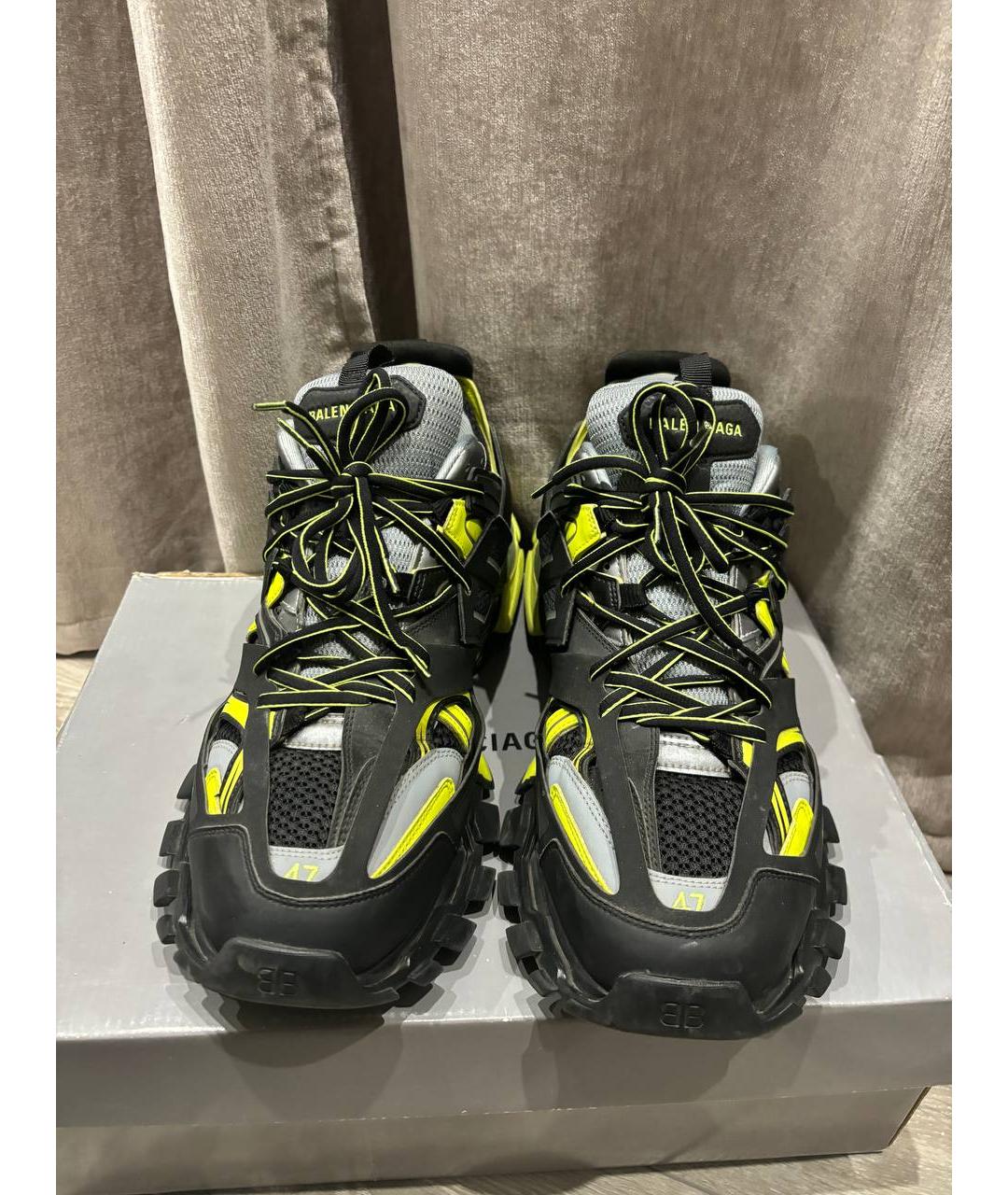 BALENCIAGA Черные кожаные низкие кроссовки / кеды, фото 2