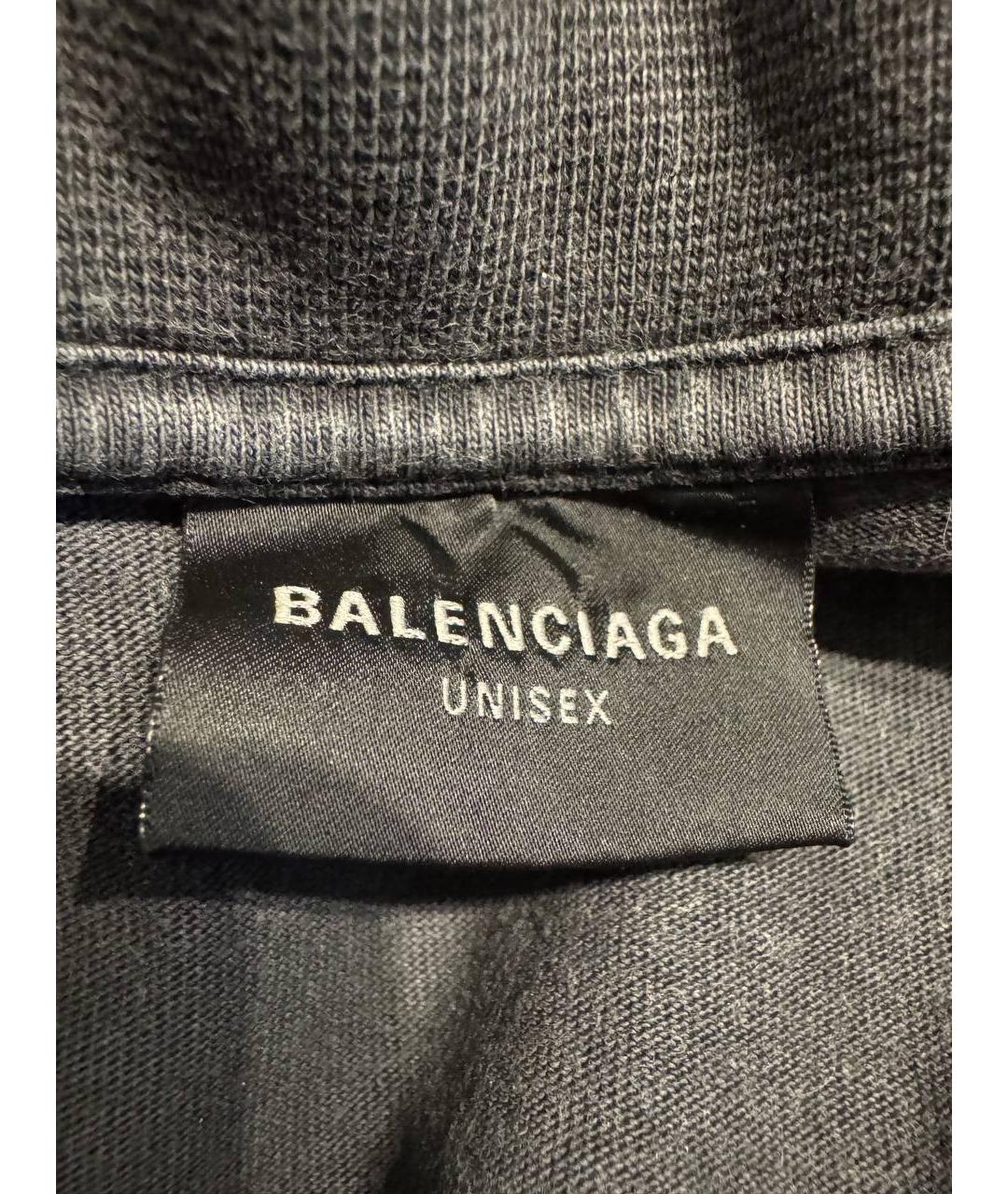 BALENCIAGA Серая хлопковая футболка, фото 5