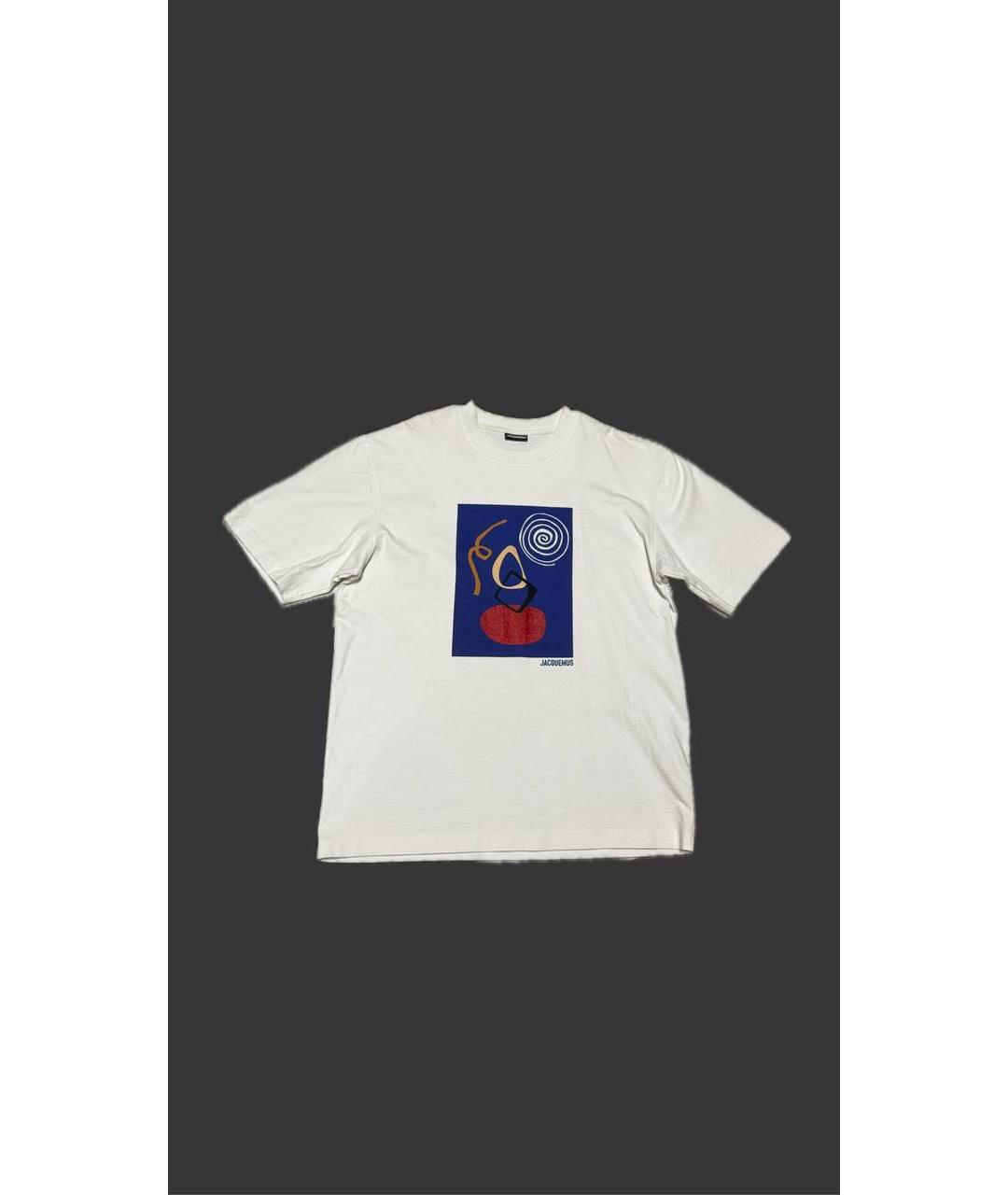 JACQUEMUS Белая хлопковая футболка, фото 4