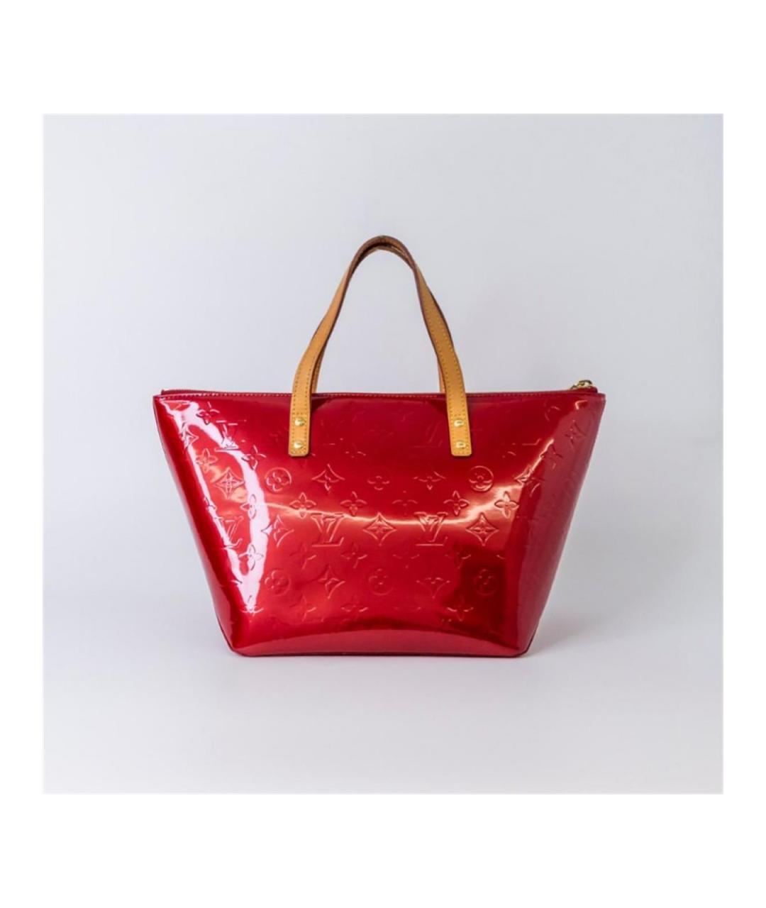 LOUIS VUITTON Красная сумка тоут из лакированной кожи, фото 4