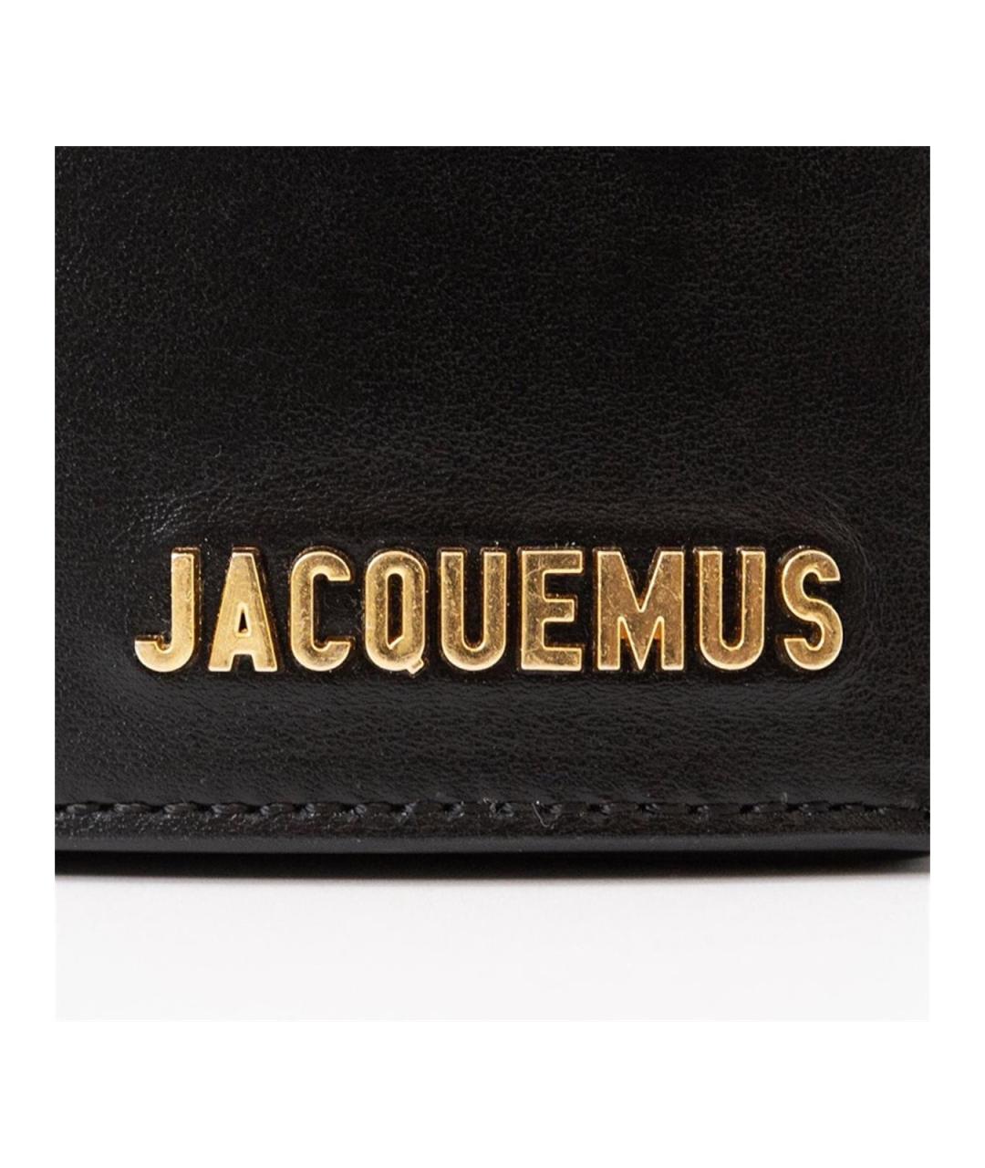 JACQUEMUS Черная кожаная сумка тоут, фото 2