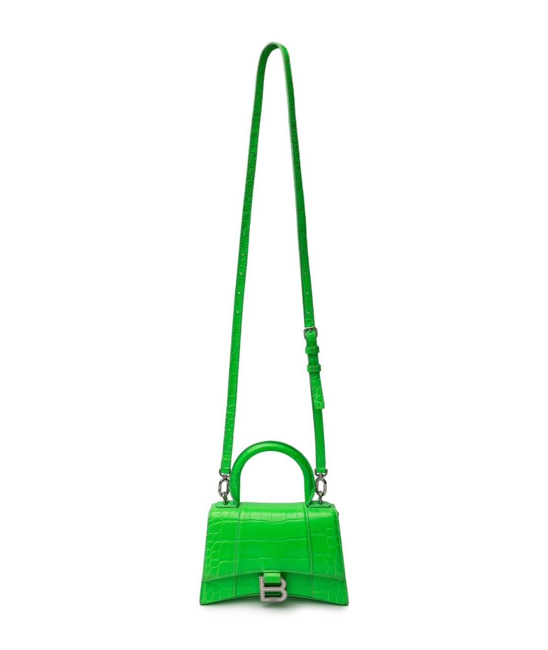 BALENCIAGA Зеленая льняная сумка тоут, фото 5