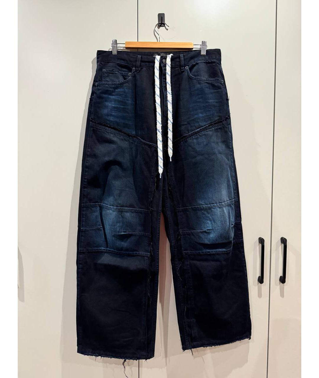 BALENCIAGA Темно-синие хлопковые прямые джинсы, фото 10