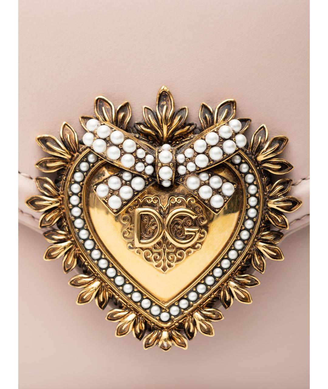 DOLCE&GABBANA Розовая кожаная сумка тоут, фото 5