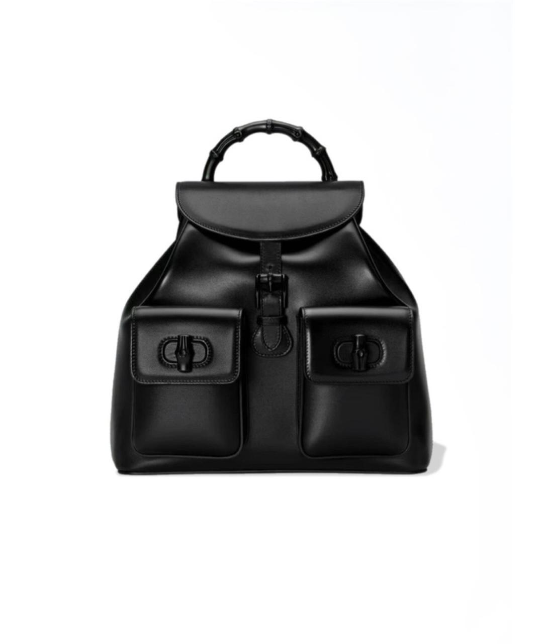 GUCCI Черный кожаный рюкзак, фото 1