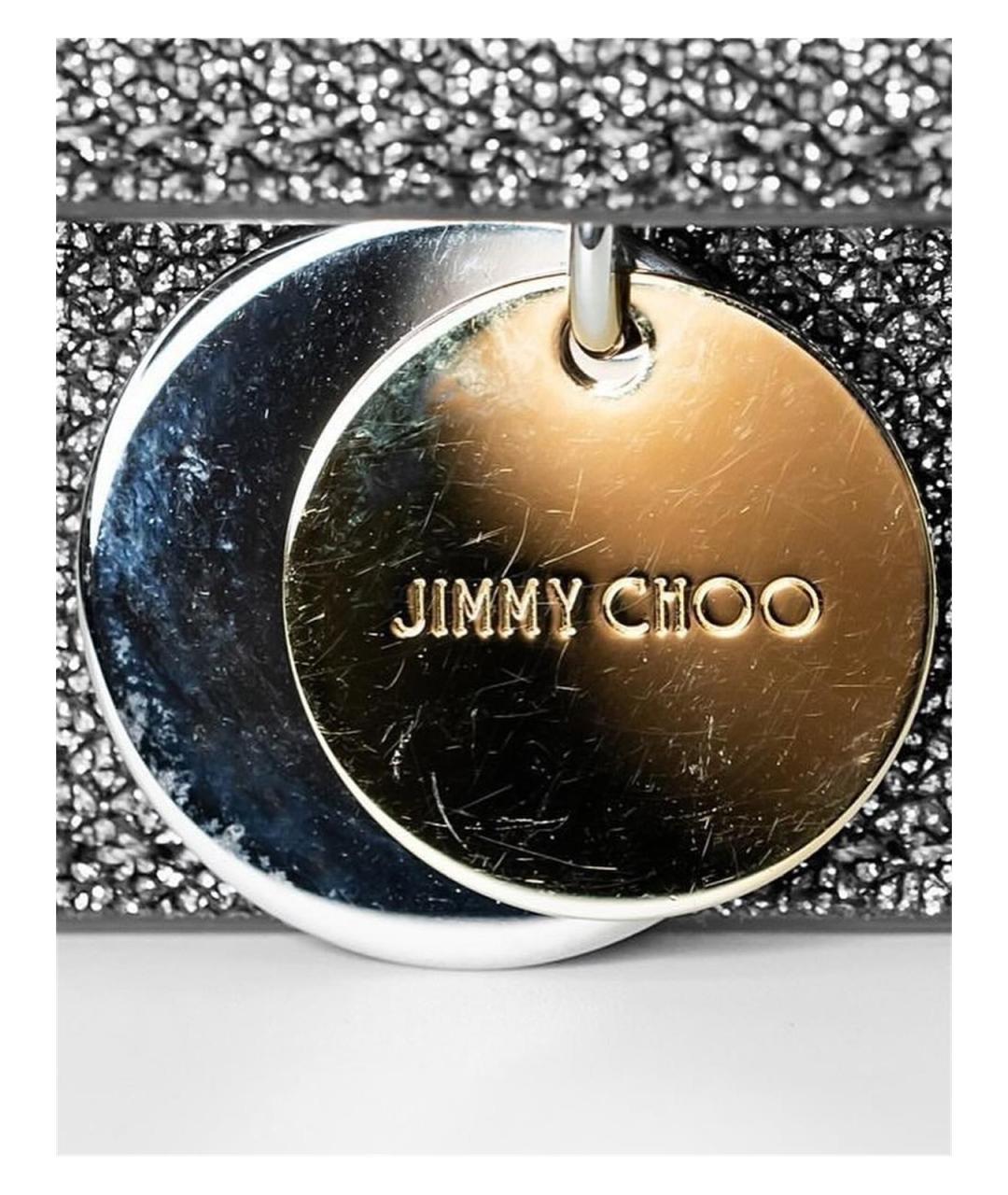 JIMMY CHOO Серебряная тканевая сумка тоут, фото 5