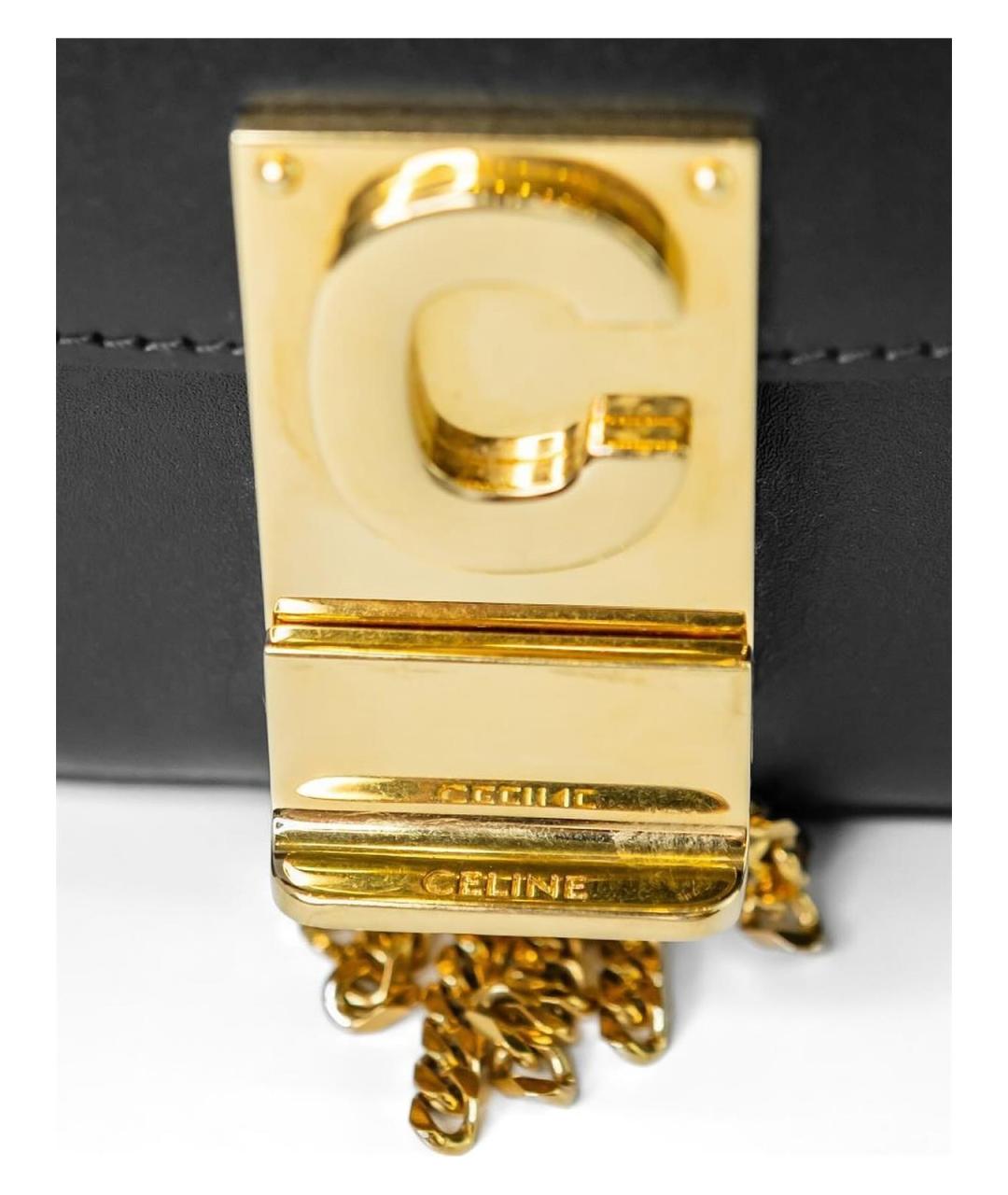 CELINE Черная кожаная сумка тоут, фото 5