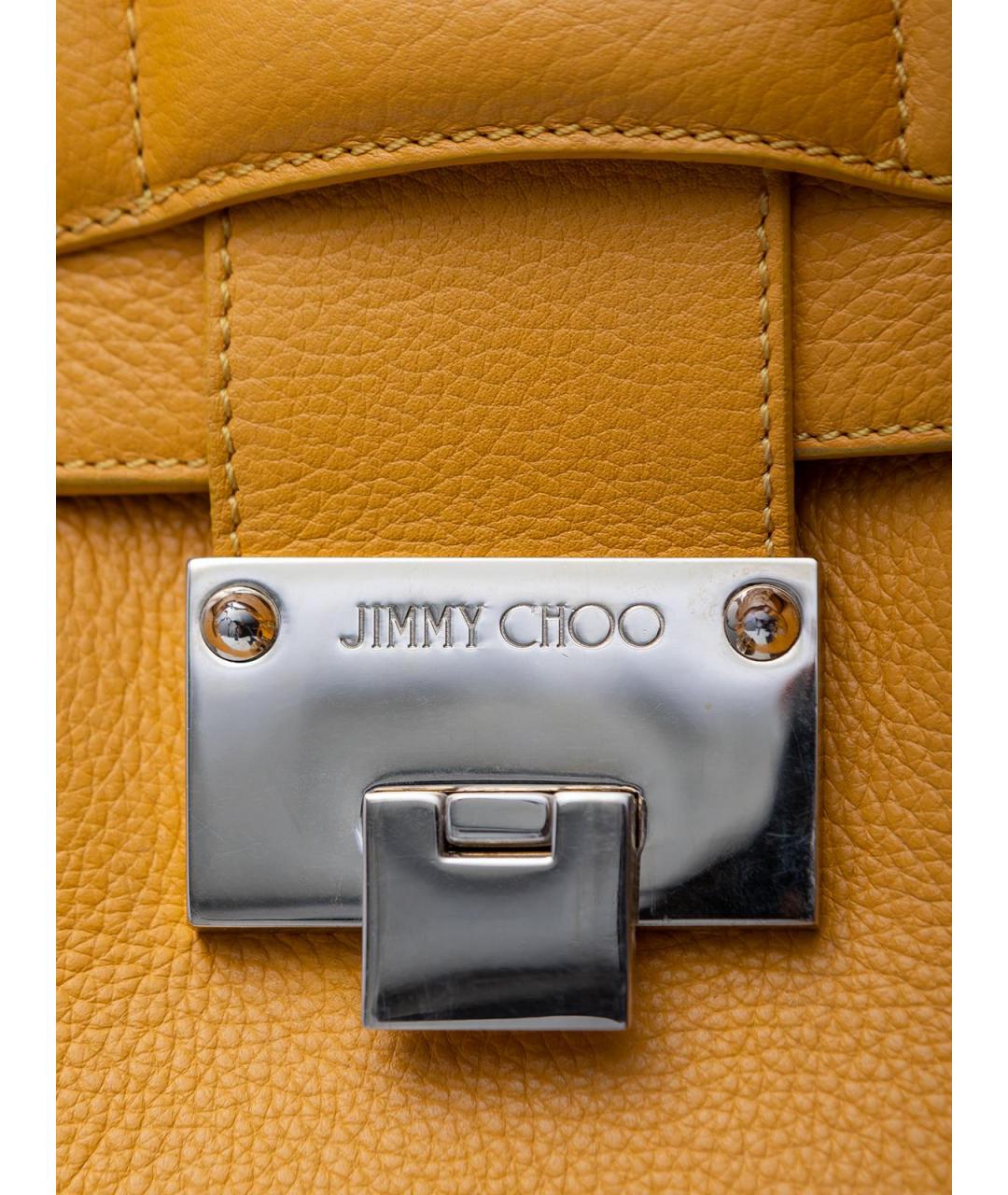 JIMMY CHOO Желтая кожаная сумка тоут, фото 4