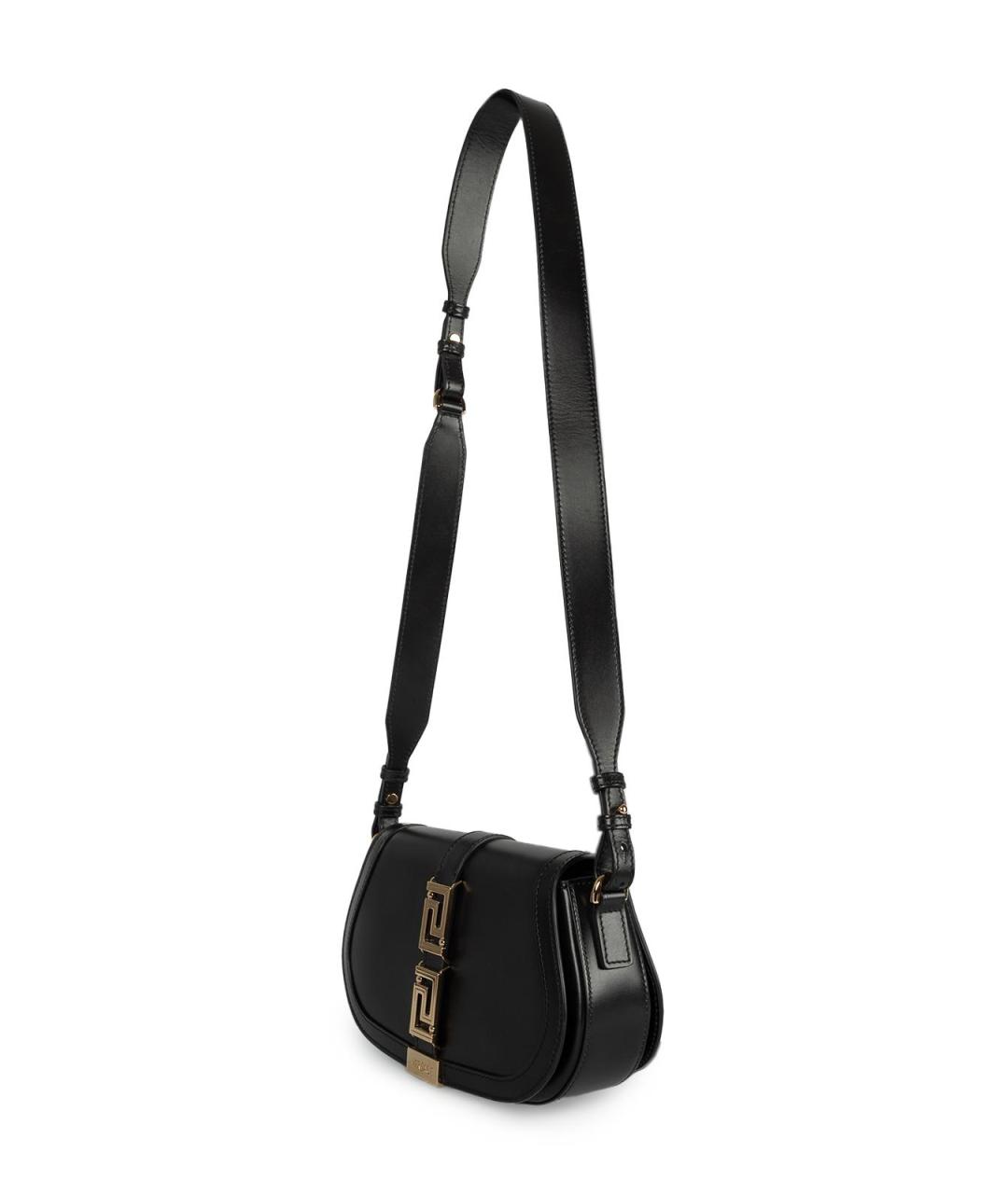 VERSACE Черная кожаная сумка тоут, фото 4