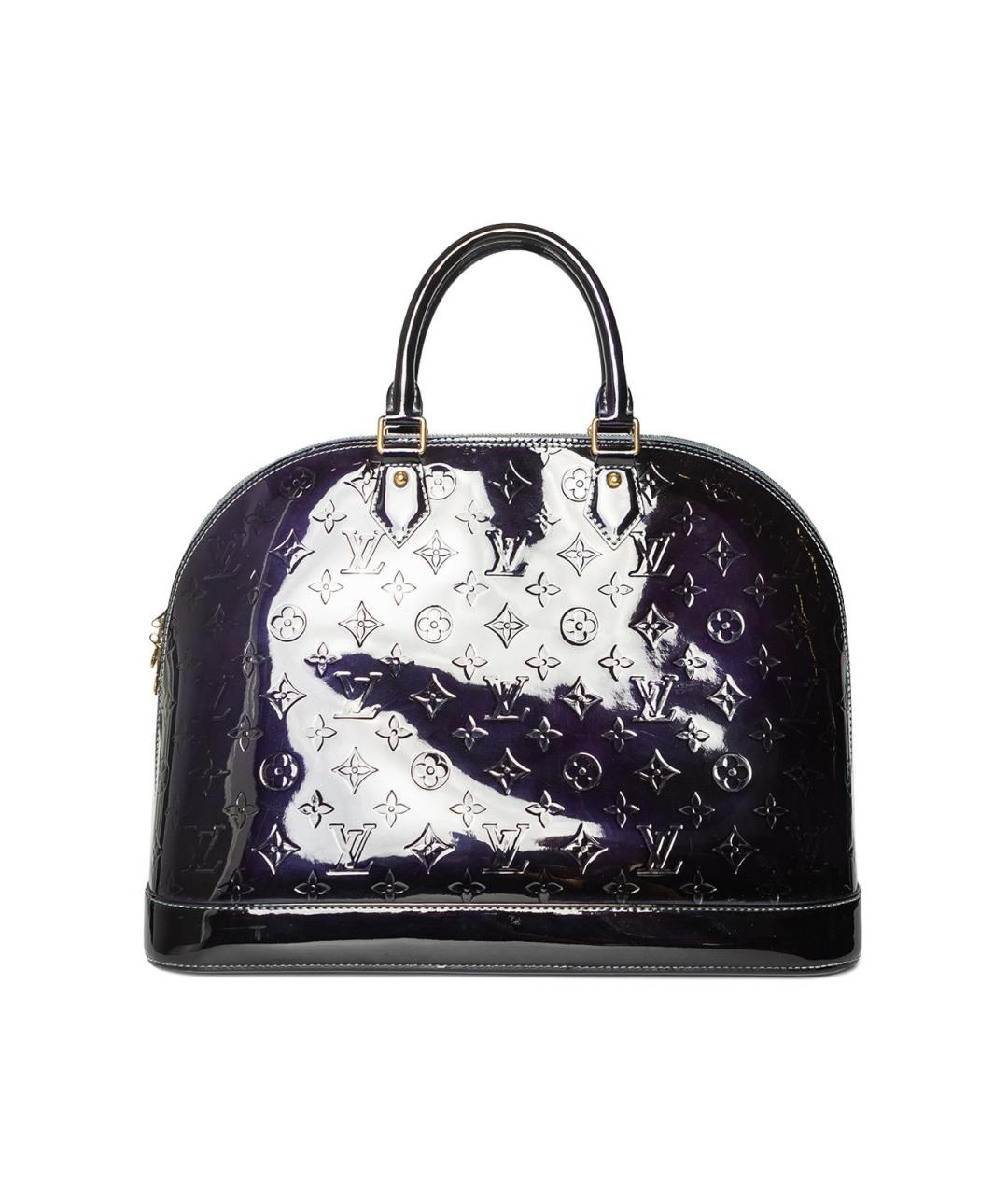 LOUIS VUITTON Синяя сумка тоут из лакированной кожи, фото 2