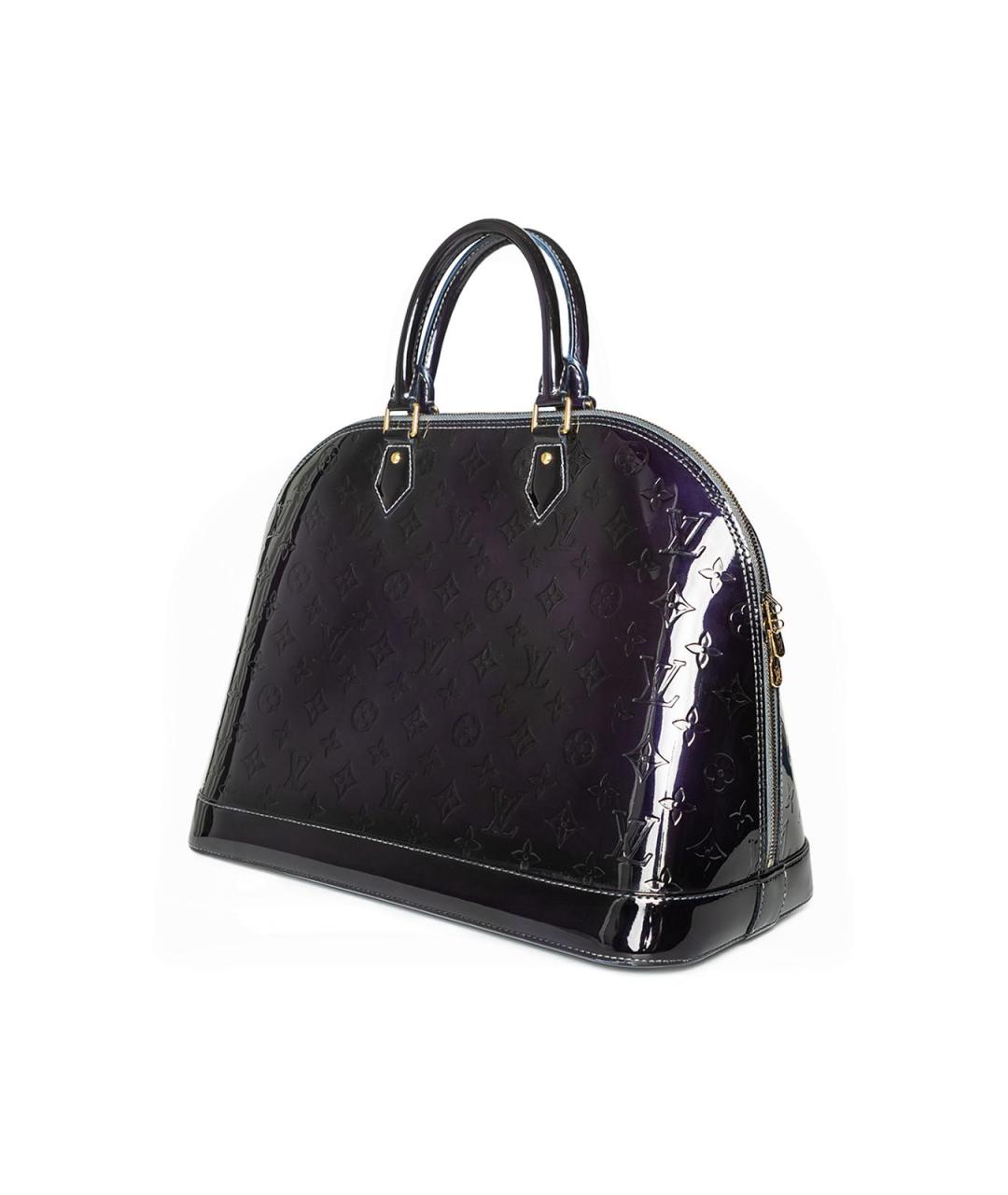 LOUIS VUITTON Синяя сумка тоут из лакированной кожи, фото 3