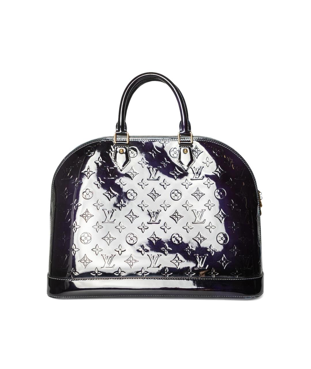 LOUIS VUITTON Синяя сумка тоут из лакированной кожи, фото 4