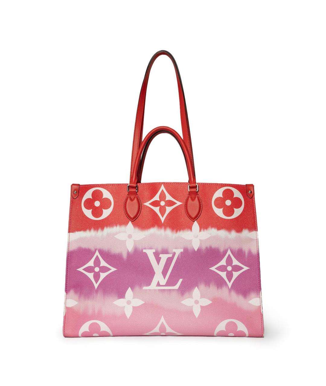LOUIS VUITTON Красная кожаная сумка тоут, фото 5