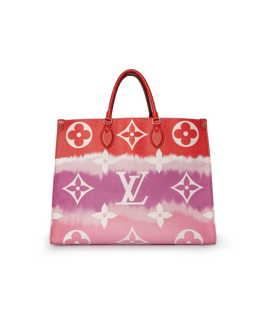 LOUIS VUITTON Красная кожаная сумка тоут, фото 4