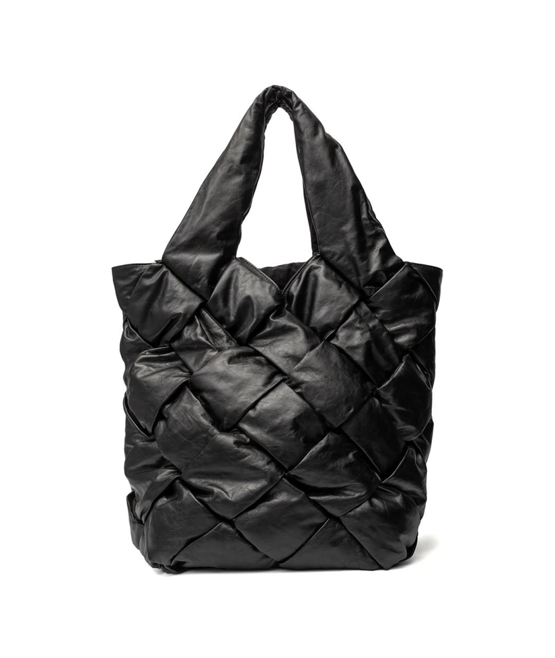 BOTTEGA VENETA Черная кожаная сумка тоут, фото 4