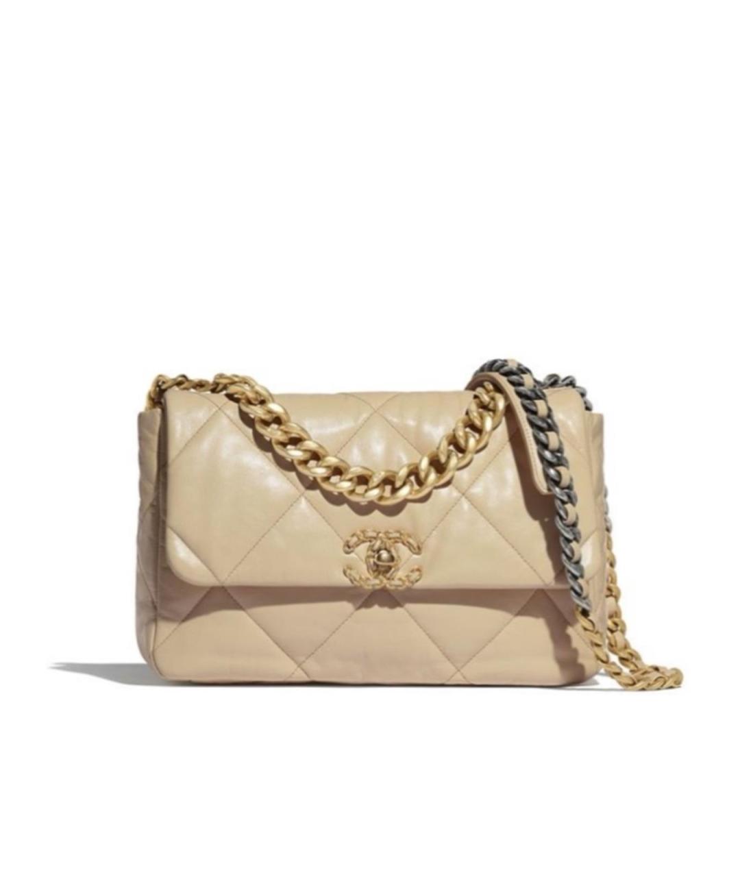 CHANEL Бежевая кожаная сумка тоут, фото 1