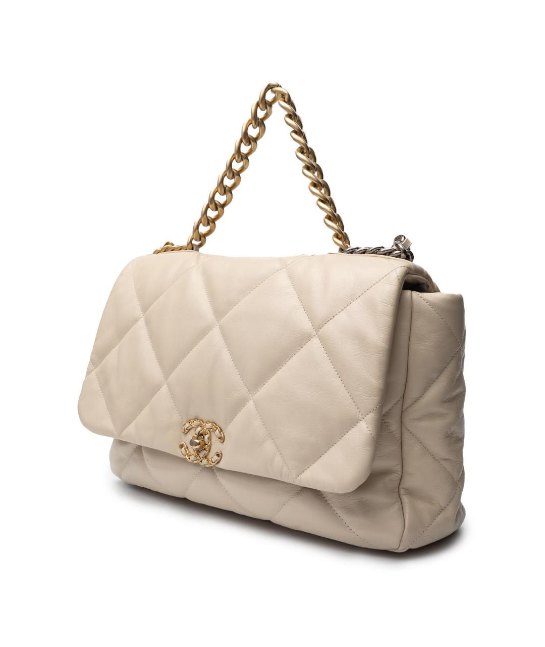 CHANEL Бежевая кожаная сумка тоут, фото 3