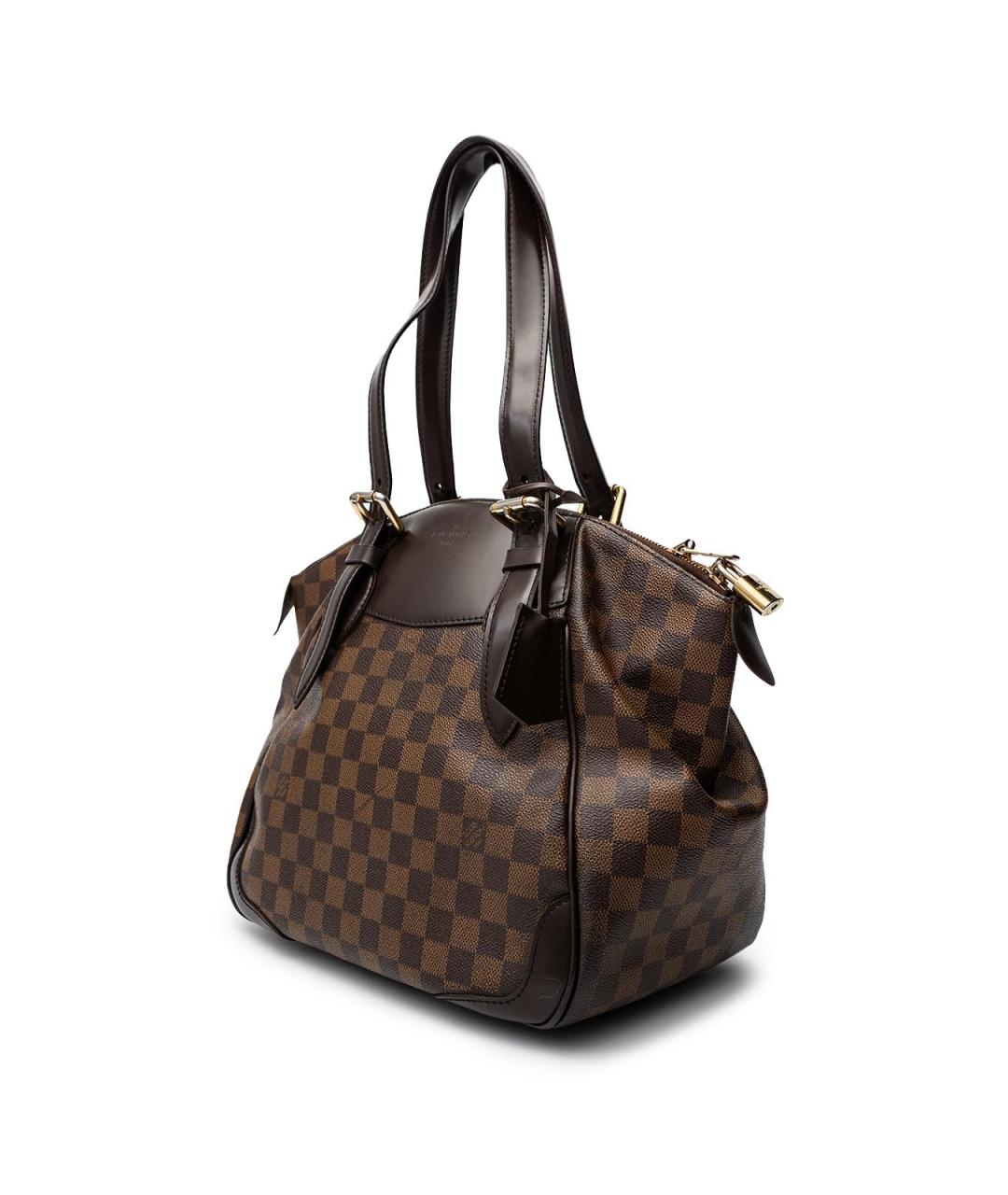 LOUIS VUITTON Коричневая кожаная сумка тоут, фото 3