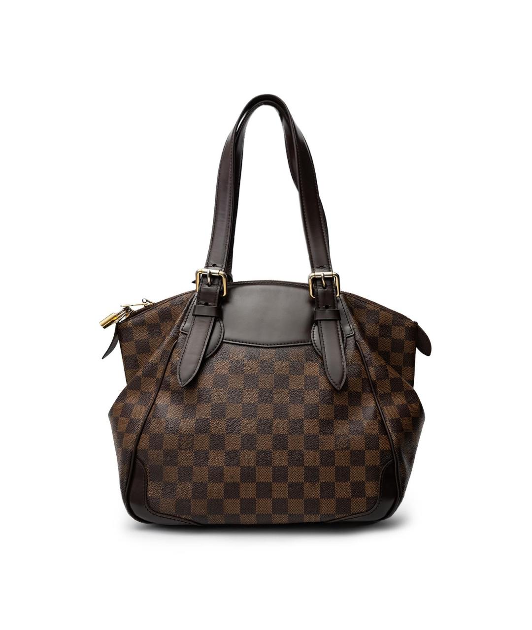 LOUIS VUITTON Коричневая кожаная сумка тоут, фото 4