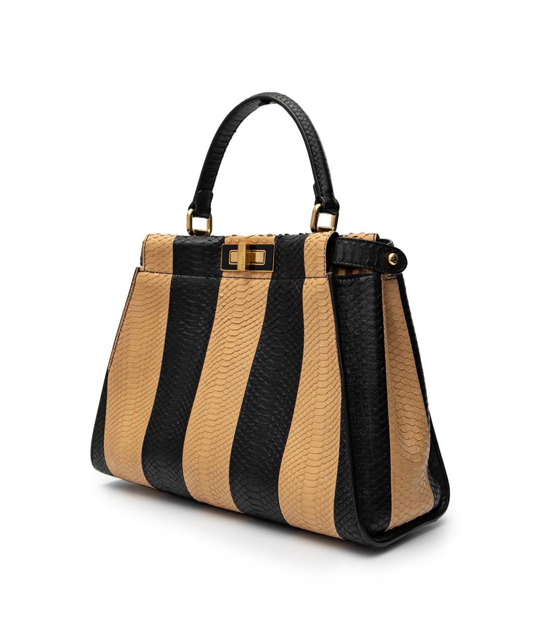 FENDI Черная сумка тоут из экзотической кожи, фото 3