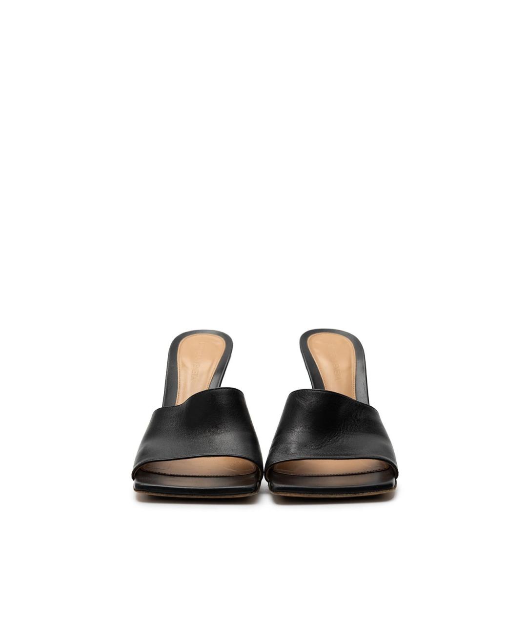 BOTTEGA VENETA Черные кожаные босоножки, фото 5