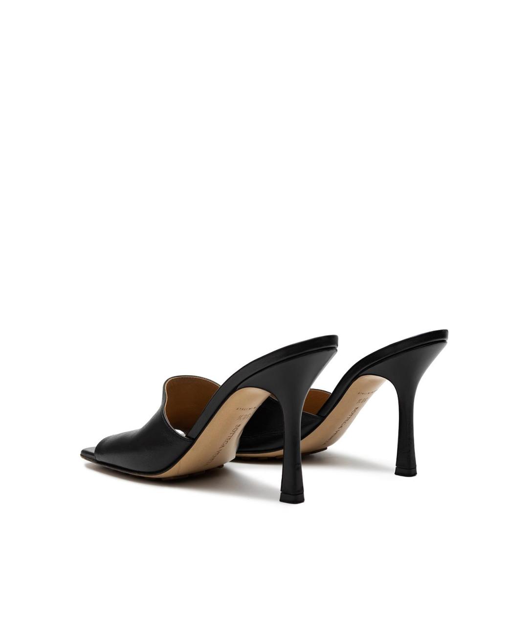 BOTTEGA VENETA Черные кожаные босоножки, фото 4