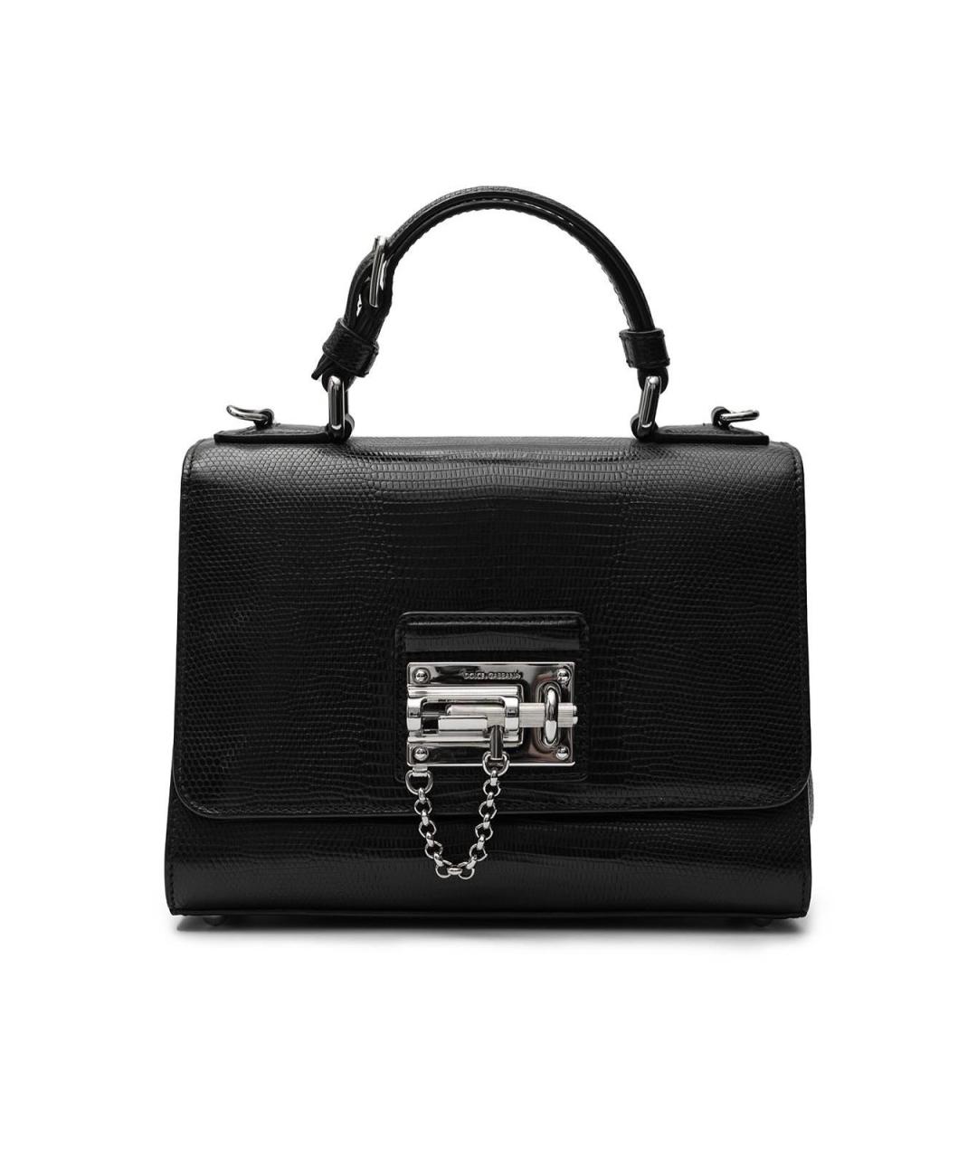 DOLCE&GABBANA Черная кожаная сумка тоут, фото 2