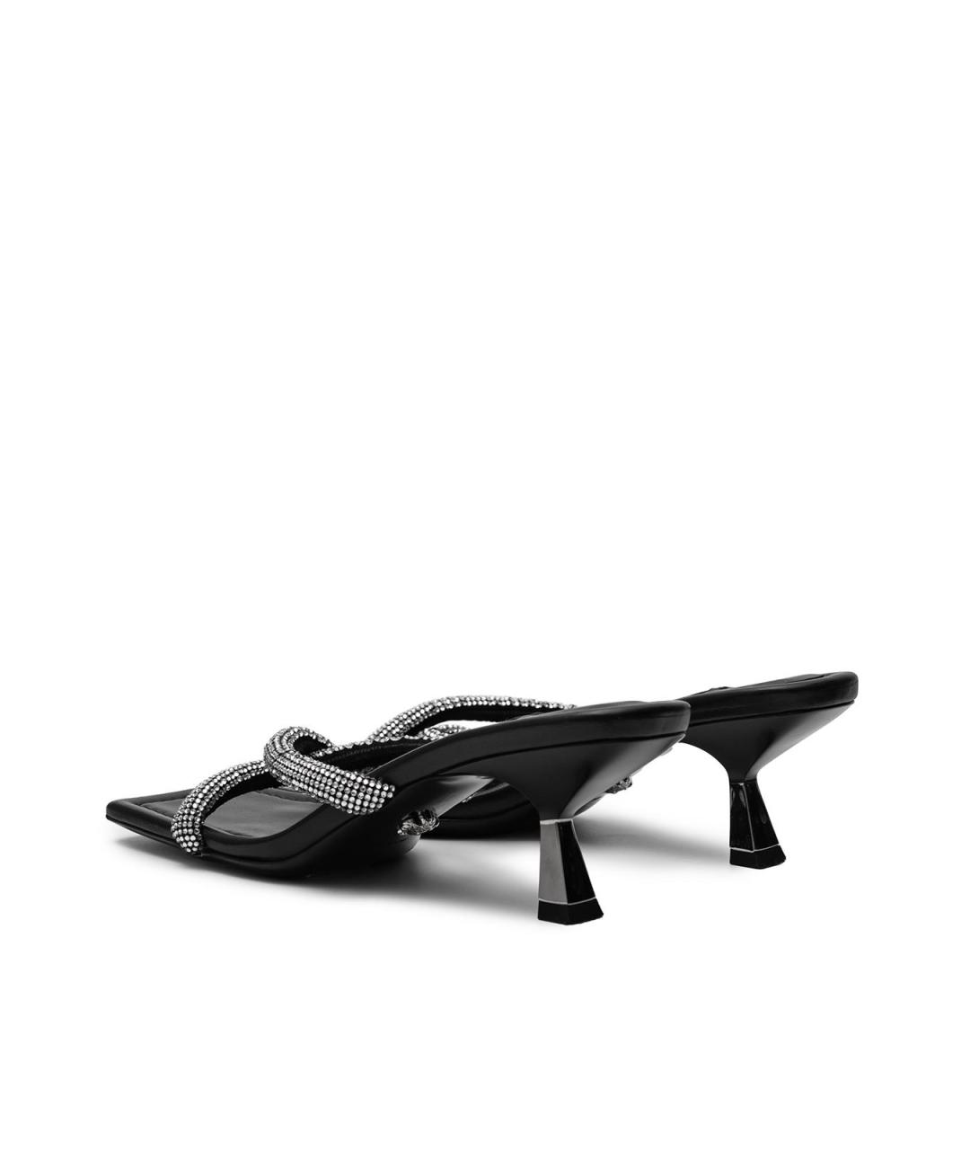VERSACE Черные кожаные босоножки, фото 3