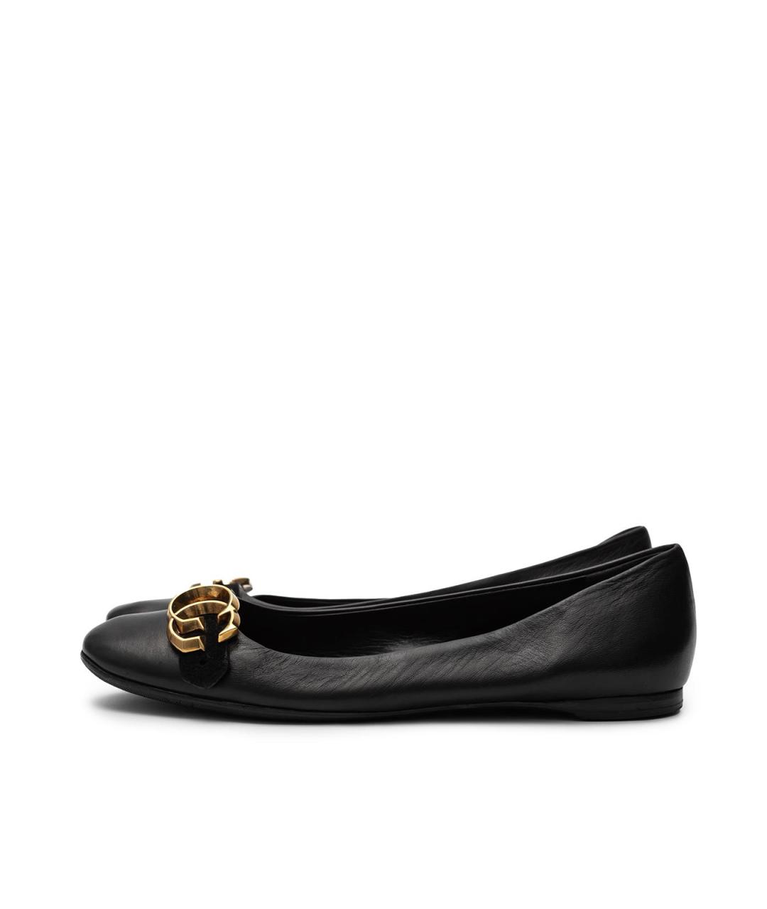 GUCCI Черные кожаные балетки, фото 5