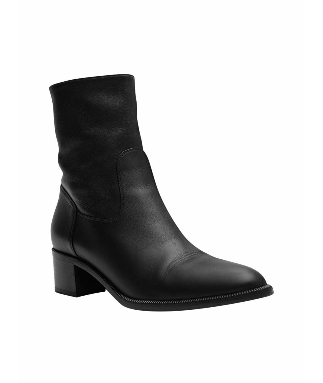 CHRISTIAN DIOR Черные кожаные ботинки, фото 1