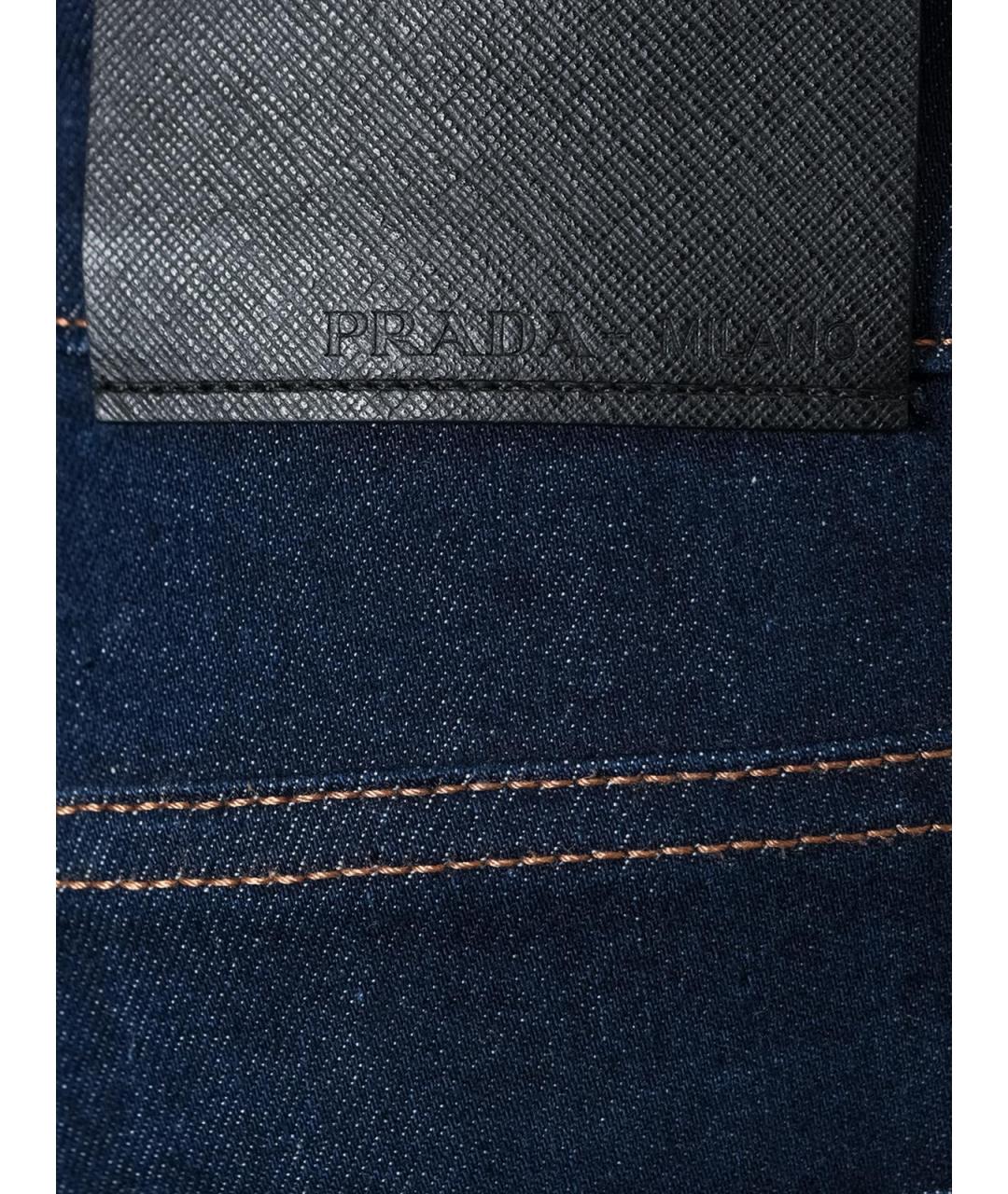 PRADA Синие хлопковые прямые джинсы, фото 3