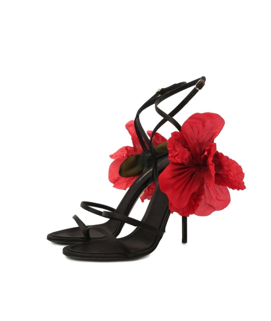 DOLCE&GABBANA Черные текстильные босоножки, фото 6