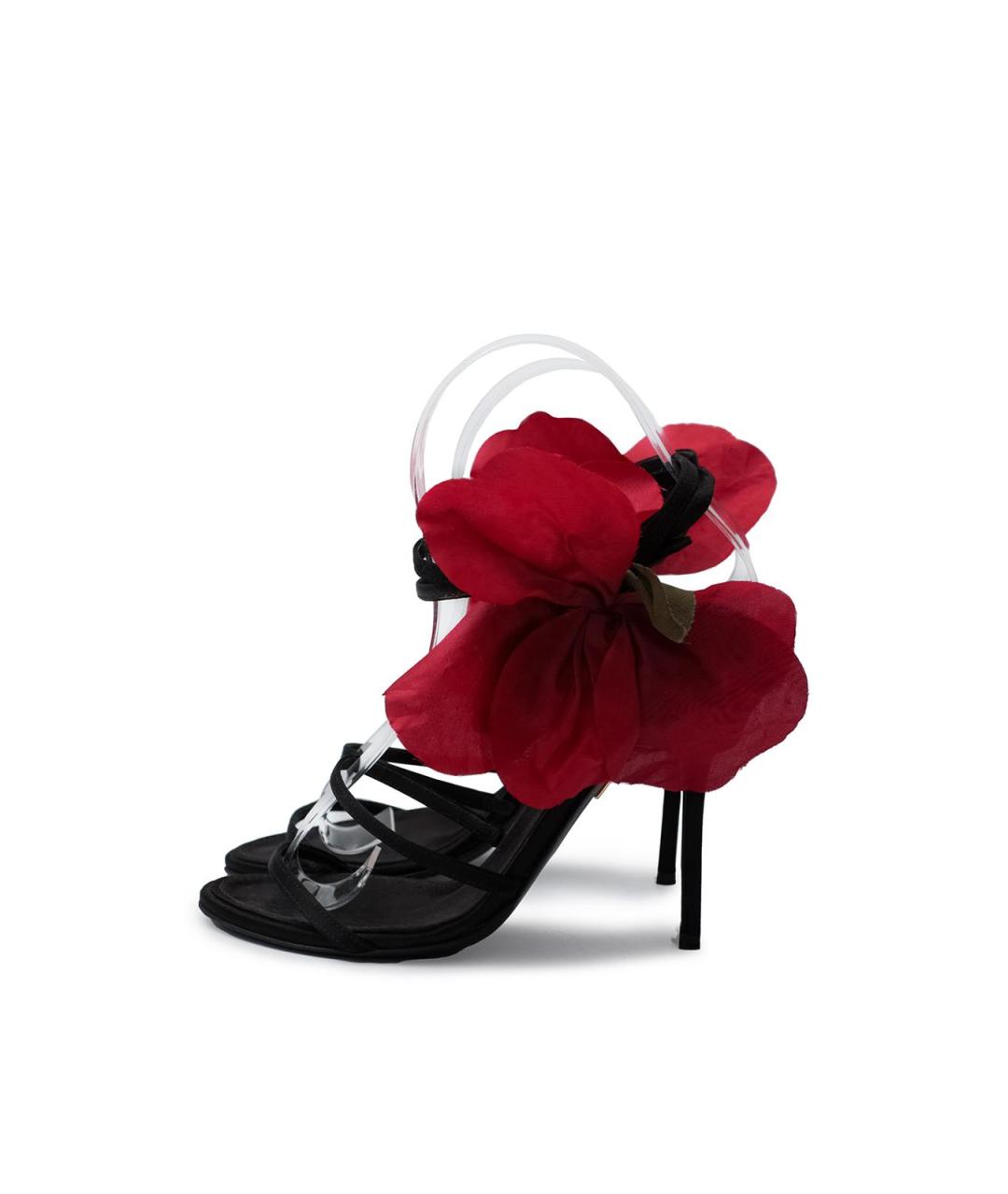 DOLCE&GABBANA Черные текстильные босоножки, фото 3