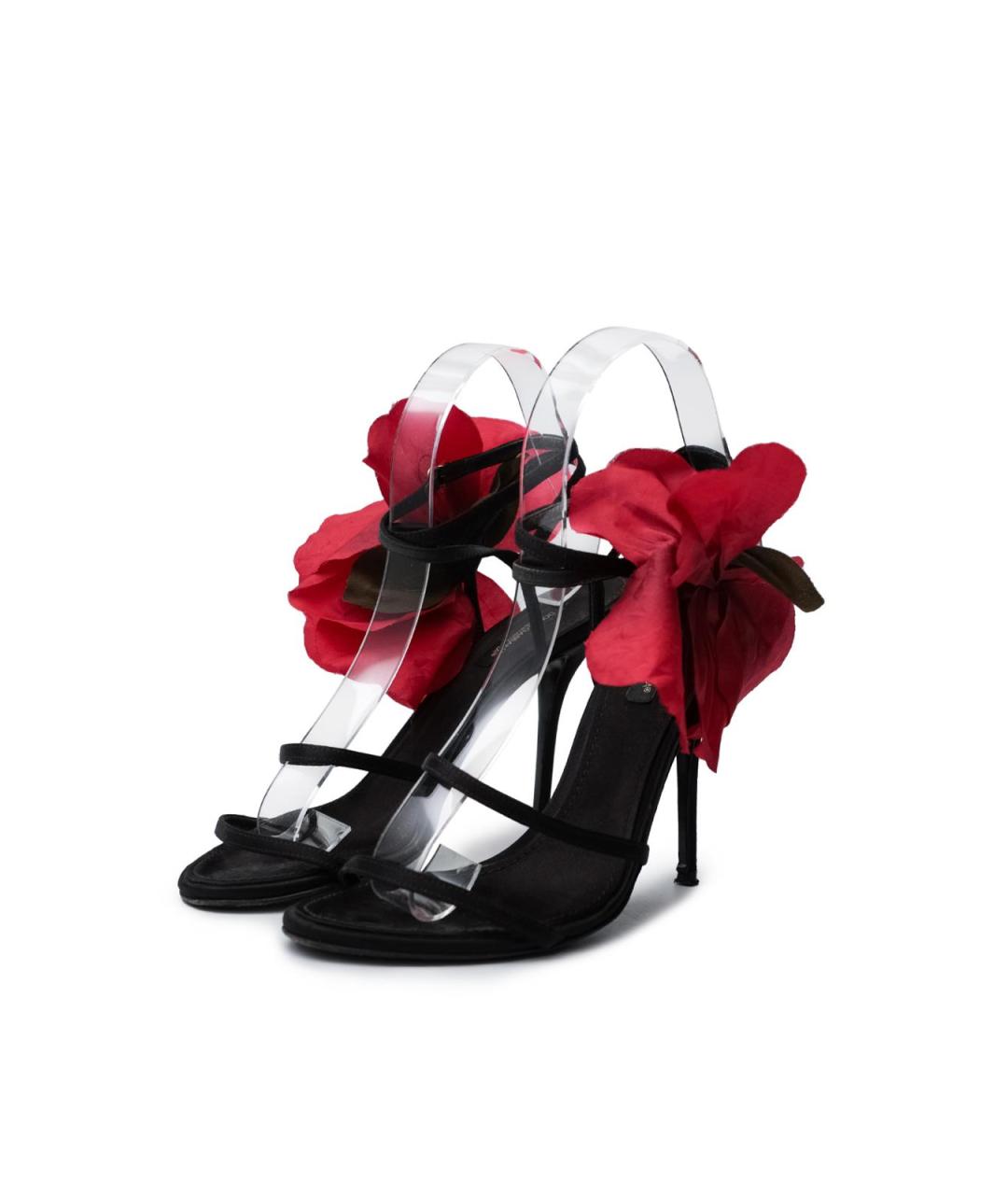 DOLCE&GABBANA Черные текстильные босоножки, фото 2
