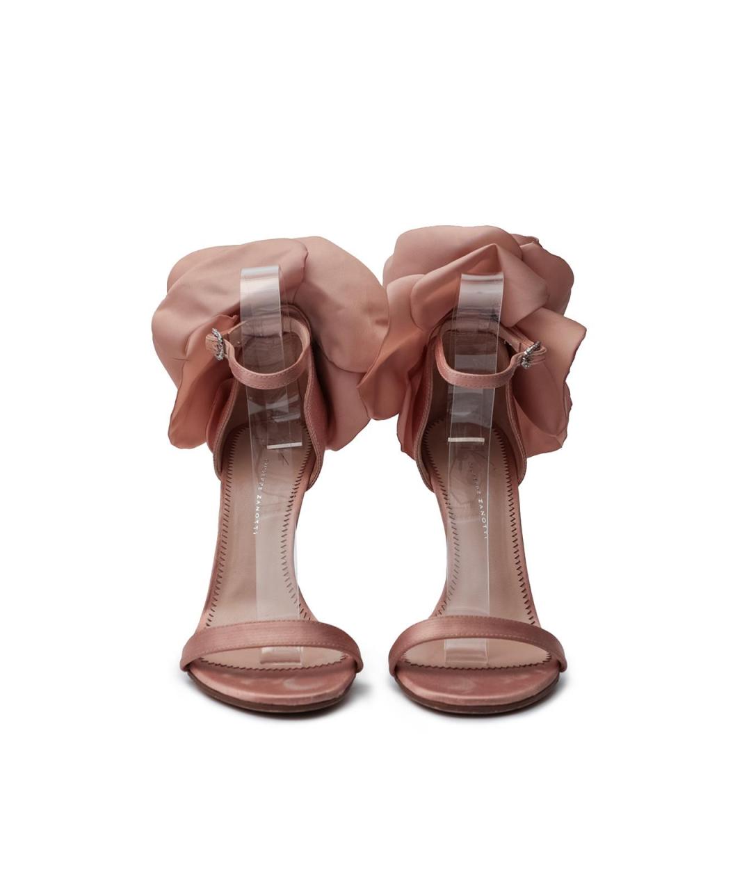 GIUSEPPE ZANOTTI DESIGN Бежевые текстильные босоножки, фото 4