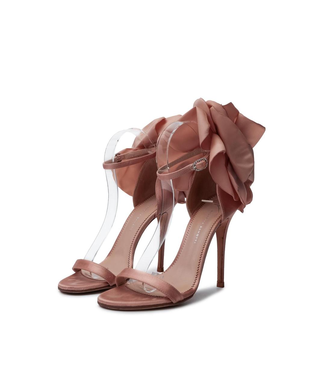 GIUSEPPE ZANOTTI DESIGN Бежевые текстильные босоножки, фото 2