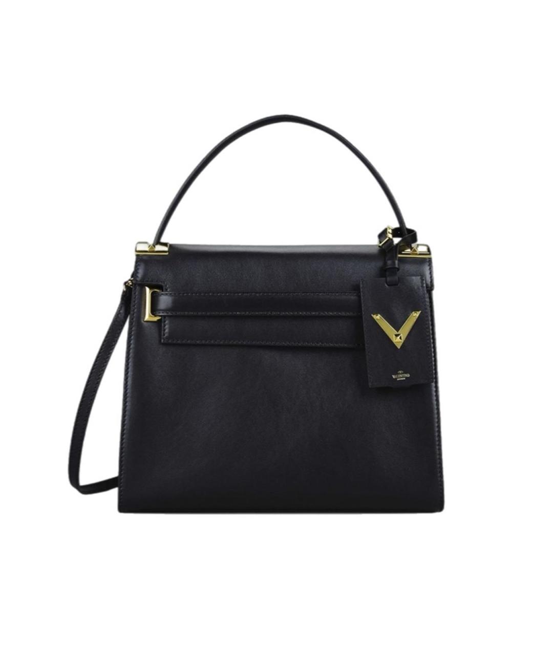 VALENTINO Черная кожаная сумка тоут, фото 1