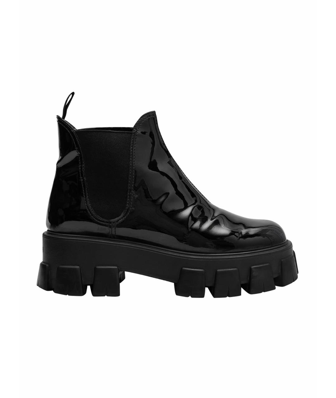 PRADA Черные ботинки из лакированной кожи, фото 1