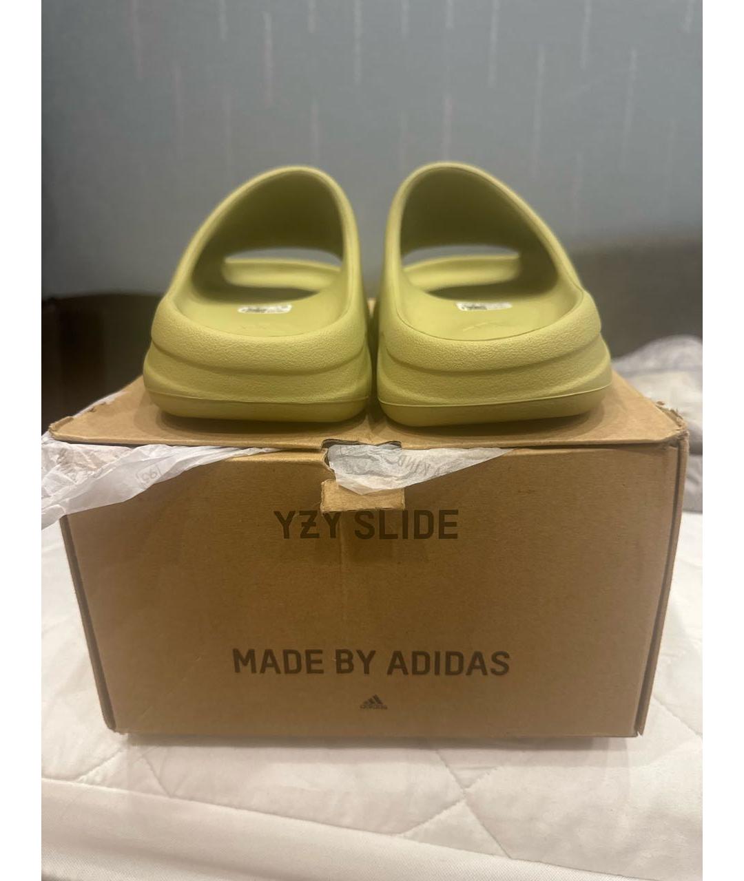 ADIDAS YEEZY Хаки резиновые шлепанцы, фото 4