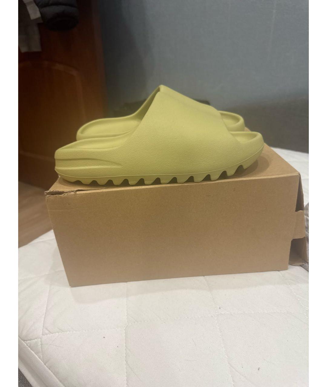 ADIDAS YEEZY Хаки резиновые шлепанцы, фото 7