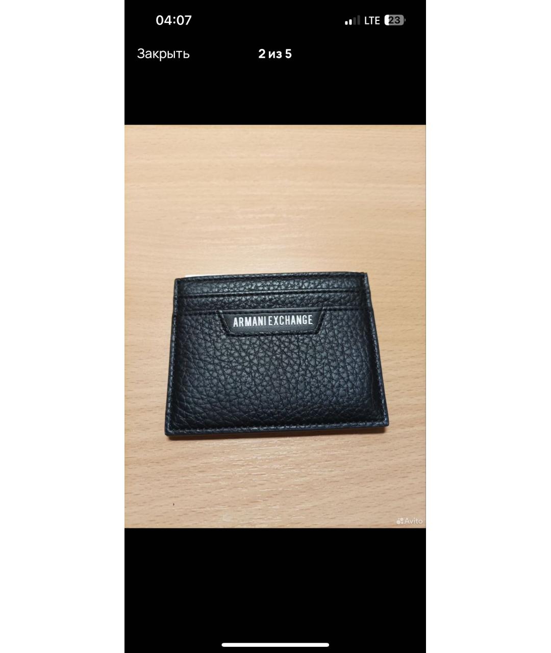 ARMANI EXCHANGE Черный кардхолдер из искусственной кожи, фото 6