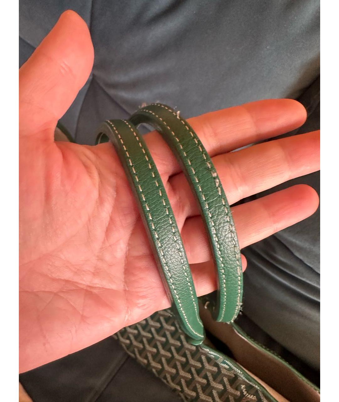 GOYARD Зеленая кожаная сумка тоут, фото 6